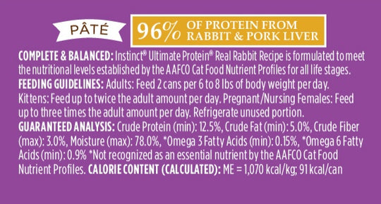 Instinct Ultimate Protein Grain Free Rabbit Natural Canned Cat Food